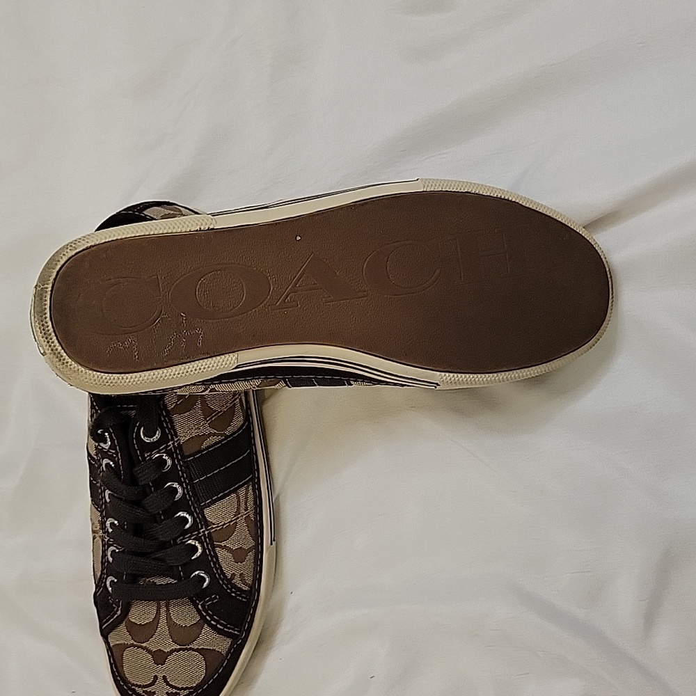 Coach Signature Canvas Lace-Up Sneakers - Picture 9 of 10